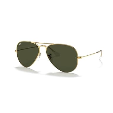 Ray-Ban RB3025 001/58 58MM Aviator Large Metal Crystal Lens Polarized Sunglasses for Men for Women (Gold/G-15 Green Polarized) +Bundle with Accessory Eyewear Kit
