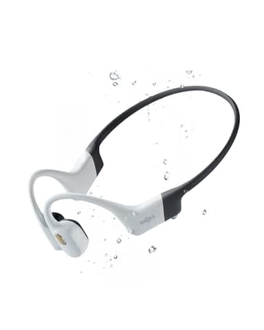 SHOKZ OpenSwim Pro - Open-Ear Bluetooth & MP3 Bone Conduction Sport Headphones, Swimming Headphones, IP68 Waterproof, White