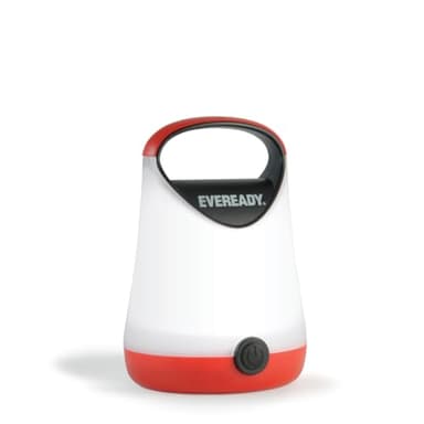 Eveready LED Camping Lantern X-250, Bright Tent Lights, Rugged Water Resistant LED Lanterns, 100 Hour Run-time (Batteries Included), Red and Black
