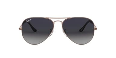 Ray-Ban Unisex Rb3025 Classic Aviator Sunglasses, Copper/Polarized Blue Gradient Grey, 58 mm