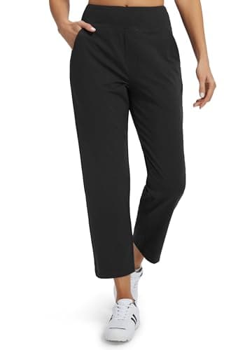 Libin Women's Pants with 4 Pockets Golf Pants 25''High Waisted Stretchy Ankle Pant for Travel Casual Athletic Busniess Work Black XL