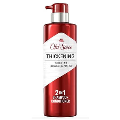 Old Spice Mens Thickening 2-in-1 Mens Shampoo and Conditioner with Biotin and Invigorating Menthol, 17.9 oz