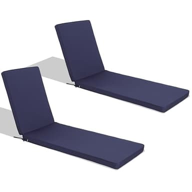 Only Choice Chaise Lounge Cushion, Outdoor Chair Cushions for Pool Side Chaise Lounge, Patio (Navy Blue-2 pc)