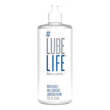 LubeLife Water-Based Anal Lube for Men, Women & Couples – Personal Lubricant Safe for Ingestion, Toy & Condom Compatible, Water Based Lubricant Gel for Privacy & Intimacy (32 Fl Oz)