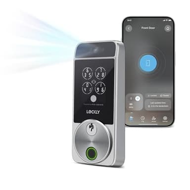 Lockly Visage Zeno Series Smart Lock, Facial Recognition & Fingerprint Keyless Entry Door Lock, Built-in Wi-Fi Deadbolt with Apple Home Key, PIN Genie Keypad, App Remote Control, Easy Installation