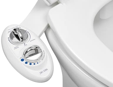 LUXE Bidet NEO 185 - Dual Nozzle, Self-Cleaning, Non-Electric Bidet Attachment for Toilet Seat, Adjustable Water Pressure, Rear & Feminine Wash (White)