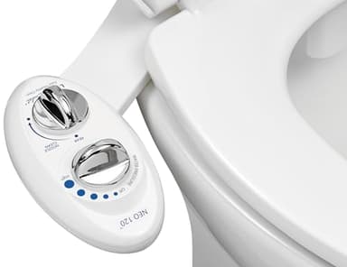 LUXE Bidet NEO 120 - Single Nozzle, Self-Cleaning, Non-Electric Bidet Attachment for Toilet Seat, Adjustable Water Pressure, Rear Wash (White)