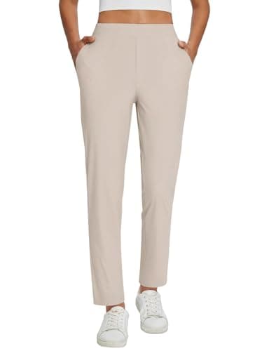 baleaf Womens Khaki Work Pants Lightweight Dressy Golf Pants Stretch with Pockets Petite Travel Business Casual XL