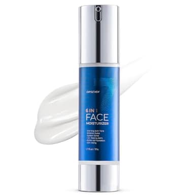 DIPSEVEN 6 in 1 Face Cream for Men: Anti-Aging Mens Moisturizer - Firming Peptide & Hyaluronic Acid & Squalane - Wrinkles Cream Eye Bag Treatment for Men