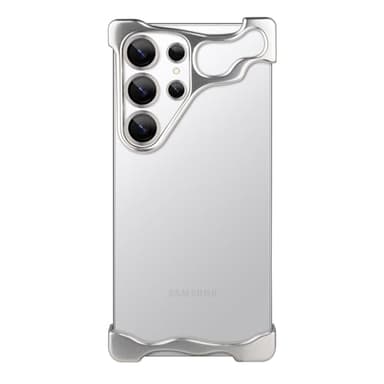 aidvaia Phone Case Compatible with Samsung Galaxy S25 Ultra Compatible with Lens Camera Protection, Frameless Minimalist Design, Extremely Highlighting Personality (Aluminum Polished Titanium Grey)