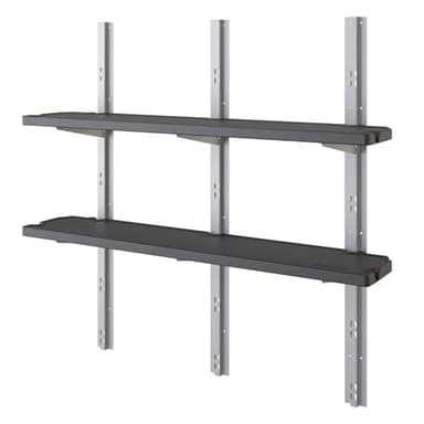 Suncast Vertical Shed 2 Shelf Kit, Space Saving Shelving for Wall Mount Outdoor Storage Structures, 50" W x 11.25" D x 46.75" H, Black