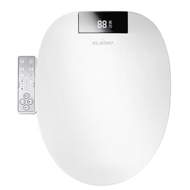 WLJBIDET Toilet Bidet Seat, Instant Warm Water, Self-Cleaning Nozzle, Multiple Spraying Modes, Electric Heated Seat, Warm Air Drying, Soft Closed Lid, Display Screen, Requires Electricity, Round