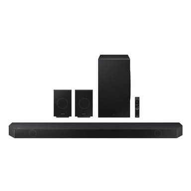 SAMSUNG Q990D 11.1.4ch Soundbar w/Wireless Dolby Atmos Audio, Rear Speaker Included, Q-Symphony, SpaceFit Sound Pro, Adaptive Sound, Game Mode Pro with Alexa Built-in, HW-Q990D/ZA
