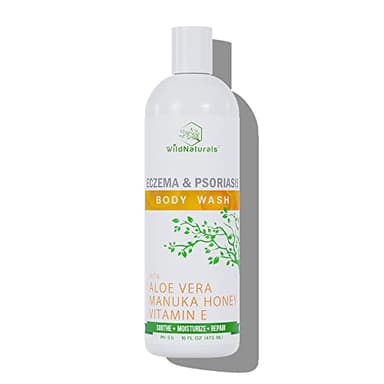 Wild Naturals Moisturizing Eczema Body Wash – Gentle Psoriasis Body Wash for Itchy, Dry Skin Relief – Eczema Soap for Redness and Flareups – Hydrating Cleanser for Women and Men