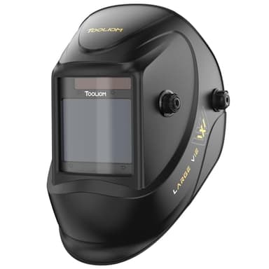 TOOLIOM Large Viewing Welding Helmet True Color Auto Darkening 1/1/1/1 3.94"x 3.27" Welding Mask with Weld/Grind/Cut Mode for TIG MIG Stick