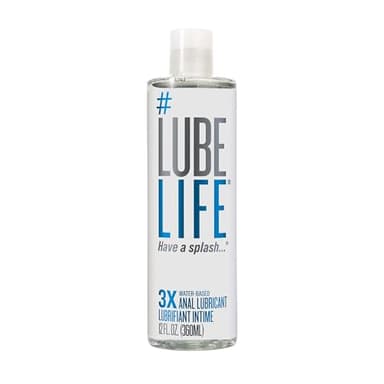 LubeLife 3X Anal Lubricant, Thicker Water-Based lube for Men, Women and Couples, Extra Protection, Non-Sticky, Smooth Glide, 12 Fl Oz