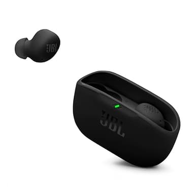 JBL Vibe Buds 2 - True Wireless Noise Cancelling Earbuds Pure Bass Sound & Smart Ambient Technology, 4mics for Crisp, Clear Calls, up to 40Hrs of Playback, IP54 Dust & Water Resistant (Black)