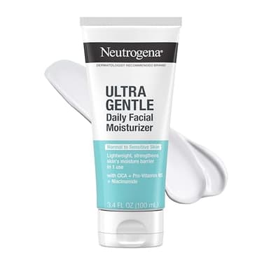 Neutrogena Face Moisturizer Ultra Gentle Daily Face Moisturizer for Sensitive Skin with Vitamin B3, Pro-Vitamin B5, and Vitamin E, Hydrating Moisturizer, 3.4 fl oz