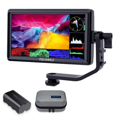 FEELWORLD S55 V3 6 Inch 500nit On Camera DSLR Field Monitor 4K HDMI Input Output 3D LUT Waveform Focus Assist, See Clearly, No More Guessing for Video Shooting Vlogging with F550 Battery and Bag