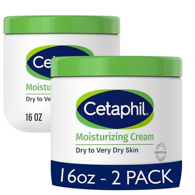 Cetaphil Moisturizing Cream, Dry Sensitive Skin, Fragrance Free, 16oz 2Pk