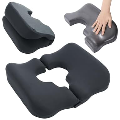 HOMBYS Memory Foam Bed Sore Cushions for Butt,Bedsore Pressure Relief Pillow for Sleeping and Sitting,Cushion for Bed Sores on Buttocks, T Shaped Opening Tailbone Pillow, Patent Pending(Dark Grey)