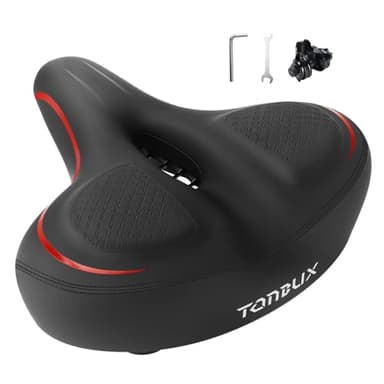 TONBUX Wide Bike Seat for for Men & Women, Comfortable Peloton Bike Seat Cushion, Large Bicycle Seat for Stationary, Exercise, Ebike, Cruiser, Mountain Bike