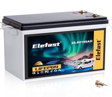 Lifepo4 Battery 100AH 24V Lithium Battery Built-in 100A BMS,Up to 20000 Deep Cycle,Perfect for Trolling Motors, Marine,RV,Boat,Solar System Home Storage