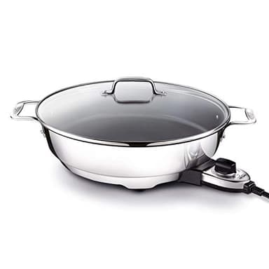 All-Clad Electrics Stainless Steel and Nonstick Surface Skillet 7 Quart 1800 Watts Temp Control, Cookware, Pots and Pans, Oven, Broil, Dishwasher Safe