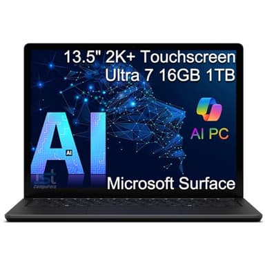 Microsoft Surface Laptop 6 AI PC for Business (13.5" 2K+ Touchscreen, Intel 16-Core Ultra 7 165H (> i7-1355U), 16GB DDR5 RAM, 1TB SSD), 18.5-Hr Long Battery Life, 1080p IR Webcam, Win 11 Pro, Black