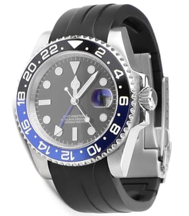 20mm 21mm 22mm Curved End Rubber Watch Band For Rolex Cosmograph Daytona,Submariner,Yacht-Master,GMT-Master,Sea Dweller,Sky Dweller, Air-King,Datejust ,Day-Date,Explorer,DEEPSEA,Oyster Perpetual Watch Strap Omega Breitling Tudor Longines TISSOT Watchband CITIZEN Tear Resistant Waterproof Dustproof for Sports, Diving