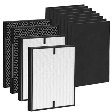 ADDUBEAU 3000 Replacement Filters, Compatible with Air Doctor 3000, 3000M, 3000Pro Air Pur-ifier, 2 Air Filter, 2 Activated Carbon and 8 Carbon Pre-Filters