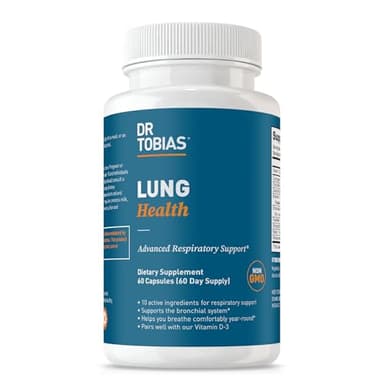 Dr. Tobias Lung Health Supplement with Vitamin C, Butterbur, Quercetin & Bromelain, Advanced Lung Cleanse Detox Formula for Bronchial & Respiratory System, Non-GMO, 60 Capsules, 60 Servings