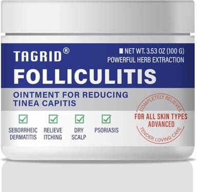 TAGRID Folliculitis Treatment Cream - 7X Fast, Ingrown Hair Treatment, Soothing Scalp, Face & Body Cream - Hydrating & Refreshing - 100g