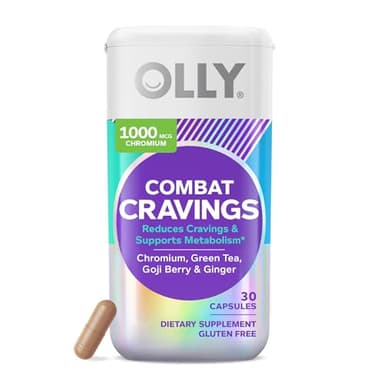 OLLY Combat Cravings, Metabolism & Energy Support Supplement,1000 mcg Chromium, Green Tea, Goji Berry, Ginger - 30 Count