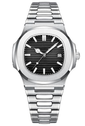 BESTKANG Men Quartz Movement Watch,Waterproof Luminous Men's Watch, Stainless Steel Strap Business Watches (Black)