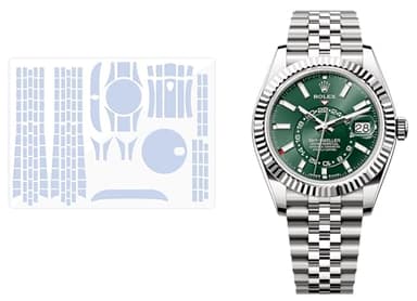 BagArmor Protective Film for Rolex Sky-Dweller 42mm Ref. 336933, 336934, 336935, 336938 Jubilee. Transparent skin full watch Screen Protector Body Cover Sticker(Full Body Film x2)