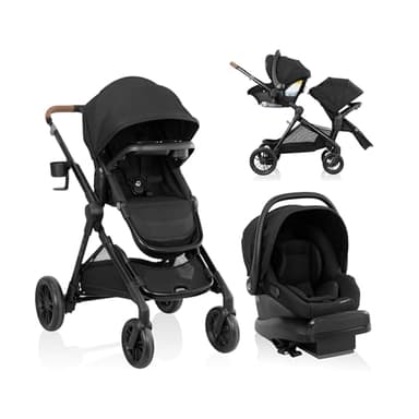 Evenflo Pivot Xpand NXT Travel System Featuring LiteMax NXT Infant Car Seat (Coal Black)