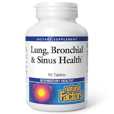Natural Factors Lung, Bronchial & Sinus Health, Natural Supplement for Respiratory Health and Easy Breathing, 90 Tablets