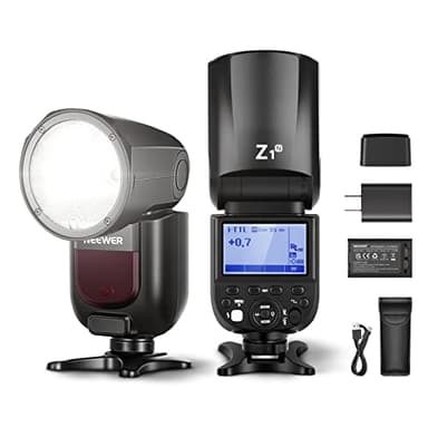 NEEWER Z1-N Round Head Flash Speedlite for Nikon DSLR Cameras, 76Ws 2.4G Speedlight with 1/8000s HSS 480 Full Power Flash, 1.5s Fast Recycle, Built in 2600mAh Battery, 10 Levels LED Modeling Lamp