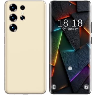 viqee Android Smartphone 12+512GB | 6.9" HD Screen, 4500 mAh & 21+8 MP Camera | Unlocked with Dual-SIM, Face ID & OTG - Affordable Without a Contract(Gold)
