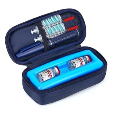 YOUSHARES Insulin Vials Cooler Travel Case - TSA Approved Diabetic Medication Vial Cooling Bag with Protective Ice Brick, Refrigerated Diabetes Supplies Organizer, Small Bottle Carrying Storage