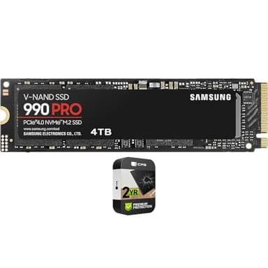 Samsung MZ-V9P4T0B/AM 990 PRO PCIe 4.0 NVMe M.2 SSD 4TB Bundle with 2 YR CPS Enhanced Protection Pack