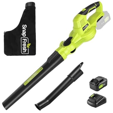 SnapFresh Cordless Blower & Vacuum - 2 in 1 Electric Blower with 4.0Ah Battery & Fast Charger, 20V Handheld Vacuum Sweeper with Bag for Small Trash, Car, Dust, Pet Hair, Corner Cleaning