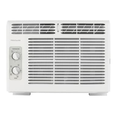 Frigidaire 5,000 BTU Window-Mounted Air Conditioner, Cools Up to 150 Sq. Ft., Quiet Operation, Effortless Temperature Control, 2 Fan Speeds, Auto Restart, White