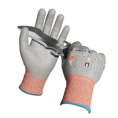 Schwer 12 Pairs A5 Cut Resistant Gloves, Non PFAS & Fiberglass,CR3088, L