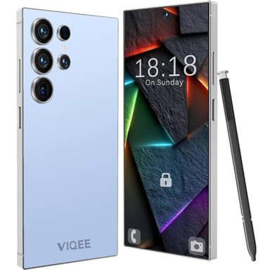 viqee Android Smartphone 8+256GB | 6.8" HD Screen, 4500 mAh & 21+8 MP Camera | Unlocked with Dual-SIM, Face ID & OTG - Affordable Without a Contract(Blue)