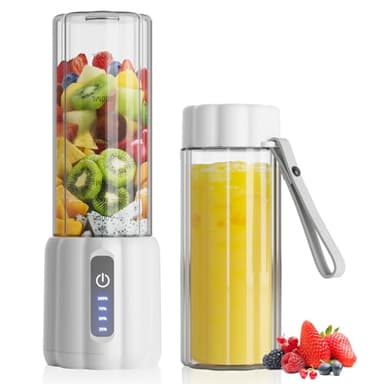 COKUNST Portable Blender, Small Smoothie & Shake Maker with LED Display, 17 oz (500ml) Personal Blender with 6 Blades, USB C Rechargeable Juice Mixer with Extra Lid for Travel, Office, Gym, Home