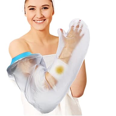 Cast Covers for Shower Arm Adult Waterproof Long full Protector Cover Soft Comfortable Watertight Seal to Keep Wounds Dry Bath Bandage Broken Hand,Wrist,Finger,Elbow Reusable Durable After Surgery Gifts