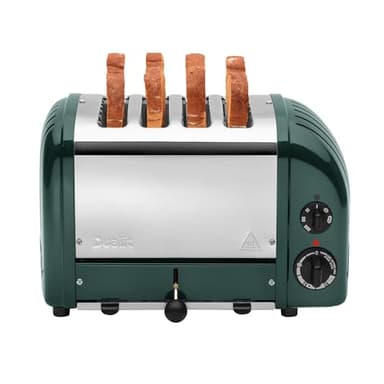 Dualit Classic 4 Slice NewGen Toaster - Stainless Steel - Hand Built in the UK - Replaceable ProHeat elements - Defrost Bread - Mechanical Timer - Evergreen Classic Toaster