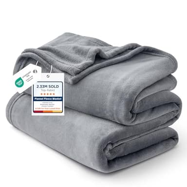 Bedsure GentleSoft Fleece Bed Blankets Large Size Grey - Soft Lightweight Fuzzy Cozy Luxury Oversized King Blanket Microfiber, Room Home Decor Gifts for Women and Men, 120x120 inches
